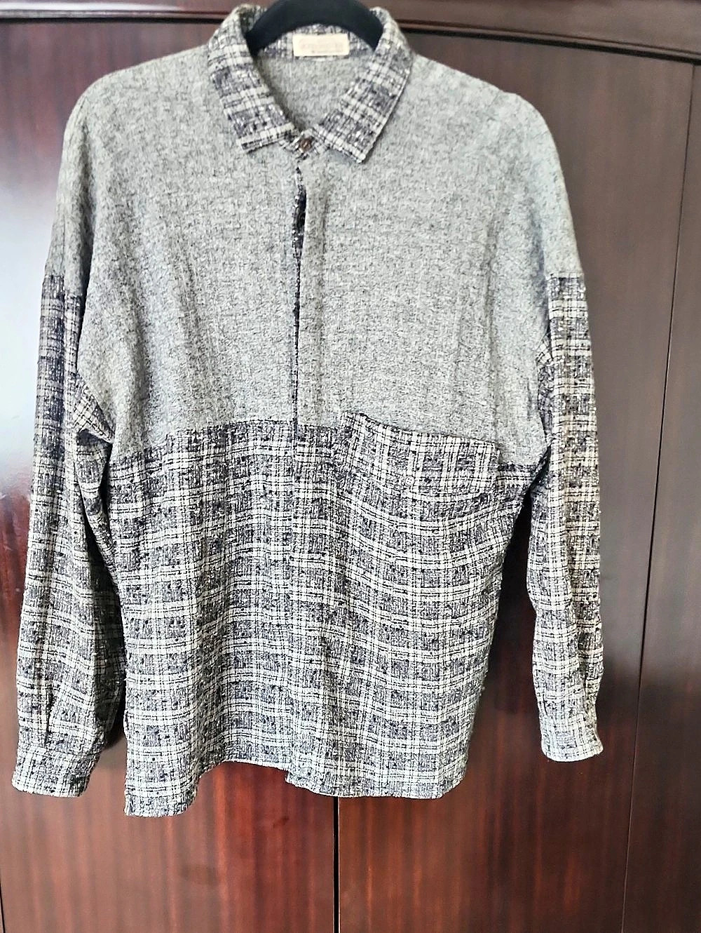 Gianni Versace Casual Button Down Shirts Gray Black Size EU48/US38.